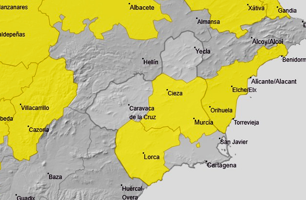 El Valle del Guadalentn, en aviso amarillo por temperaturas que llegarn a los 38 grados